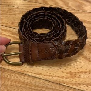 Abercrombie and Fitch Brown Leather Braided Belt